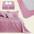 Kép 1/4 - Rózsaszín steppelt kétoldalas ágytakaró franciaágyra (200x220) 