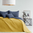 Kép 3/4 - Kék-sárga steppelt kétoldalas ágytakaró egyszemélyes ágyra (170x210) 