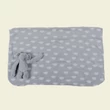 Kép 2/2 - szurke-elefant-felhocskes-pleddel-75x100