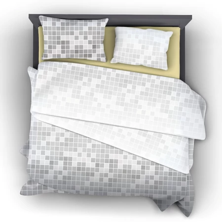 Modren kockás pamutszatén ágyneműhuzat