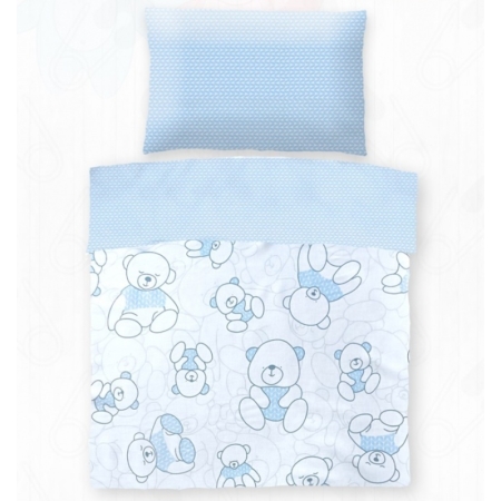 Kék macis gyerek pamut ágyneműhuzat