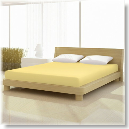 Pamut-elastan classic krémsárgas színű gumis lepedő 100/120*200/220 cm-es matracra