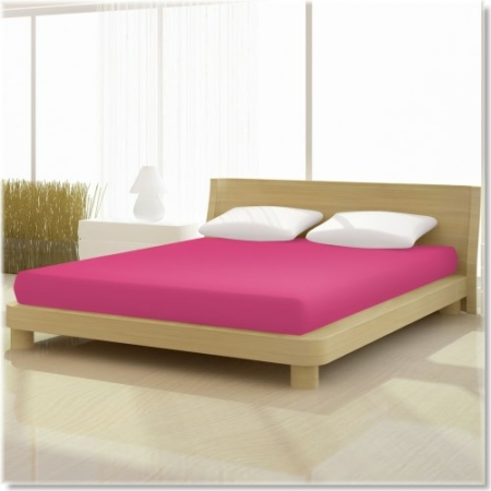 Pamut-elastan classic pink színű gumis lepedő 100/120*200/220 cm-es matracra