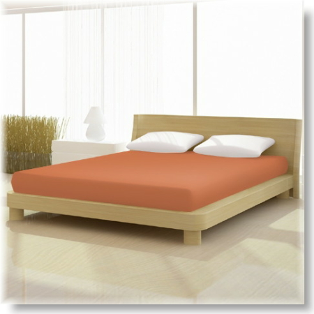 Pamut-elastan classic tégla színű gumis lepedő 220*220 cm-es matracra egyedi  méret
